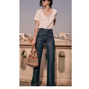 Sezane Augusto Trousers Denim Jeans In Indigo
